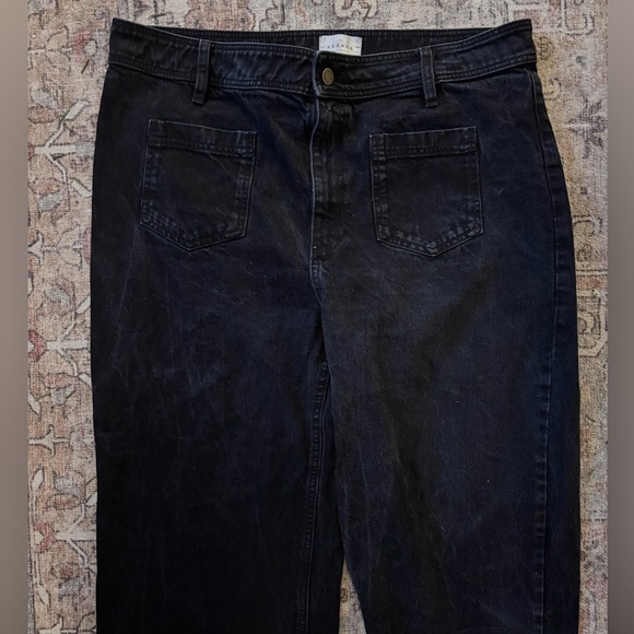 Sezane | Black Denim Wide Leg Jeans - Picture 7 of 7